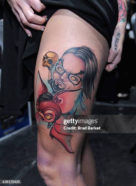 View of season 8 finalist Kelly Doty's live finale tattoo during "Ink Master" Season 8 Live Finale at at Manhattan Center Grand Ballroom on December...