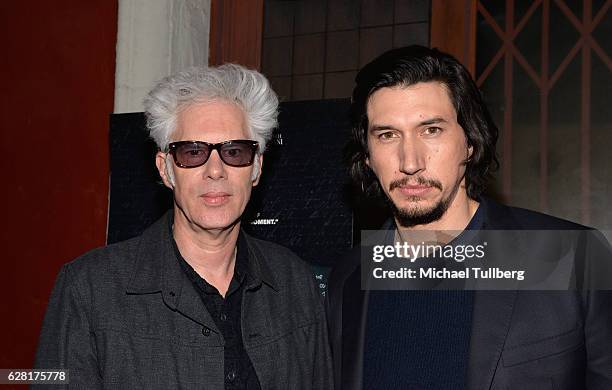 Director Jim Jarmusch and actor Adam Driver attend a screening of Amazon Studios' "Paterson" at the Vista Theatre on December 6, 2016 in Los Angeles,...