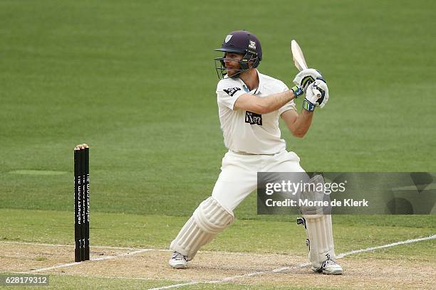 Ryan Carters of the NSW Blues bats during day three of the Sheffield Shield match between South Australia and New South Wales at Adelaide Oval on...