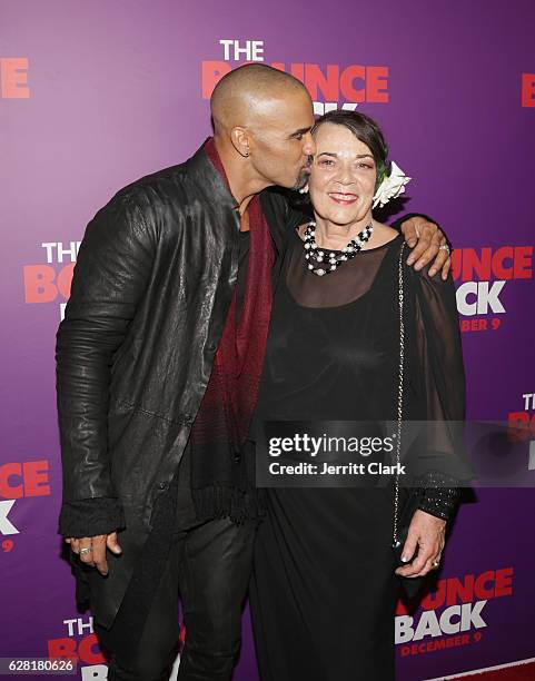 Shemar Moore poses with his mother Marilyn Wilson at the Premiere Of Viva Pictures' "The Bounce Back" at TCL Chinese Theatre on December 6, 2016 in...