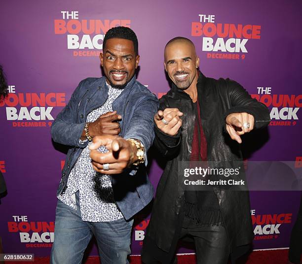 Bill Bellamy and Shemar Moore attend the Premiere Of Viva Pictures' "The Bounce Back" at TCL Chinese Theatre on December 6, 2016 in Hollywood,...