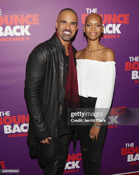 Shemar Moore and Nadja Alaya attend the Premiere Of Viva Pictures' "The Bounce Back" at TCL Chinese Theatre on December 6, 2016 in Hollywood,...