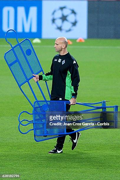 André Schubert during the training session at the Camp Not stadium, before the UEFA Champions League match between F.C Barcelona and Borussia...