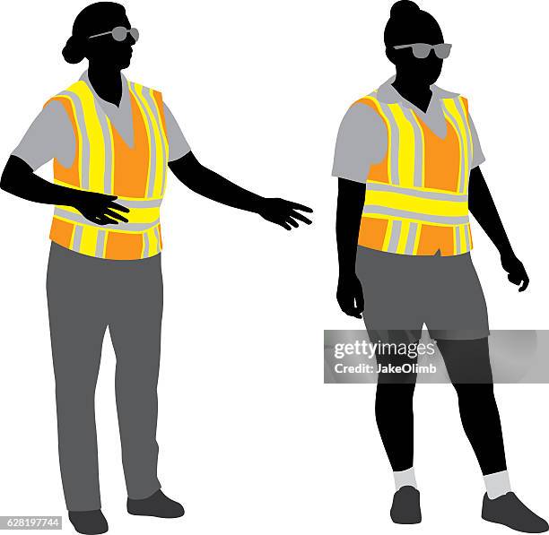 traffic police silhouettes - waistcoat stock illustrations