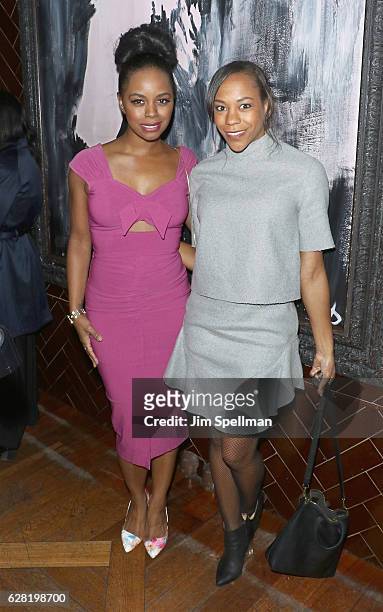 Actresses Krystal Joy Brown and Nikki M. James attend the after party for the screening of "All We Had" hosted by The Cinema Society and Ruffino at...