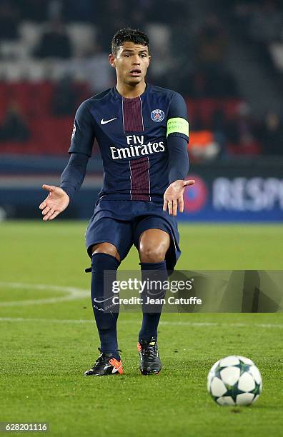 Thiago Silva of PSG in action during the UEFA Champions League match between Paris Saint-Germain and PFC Ludogorets Razgrad at Parc des Princes...