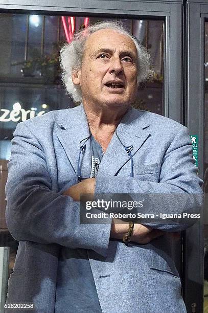 Italia author and writer Stefano Benni unveils his new book "La Bottiglia Magica" at Coop Ambasciatori bookshop on December 5, 2016 in Bologna, Italy.
