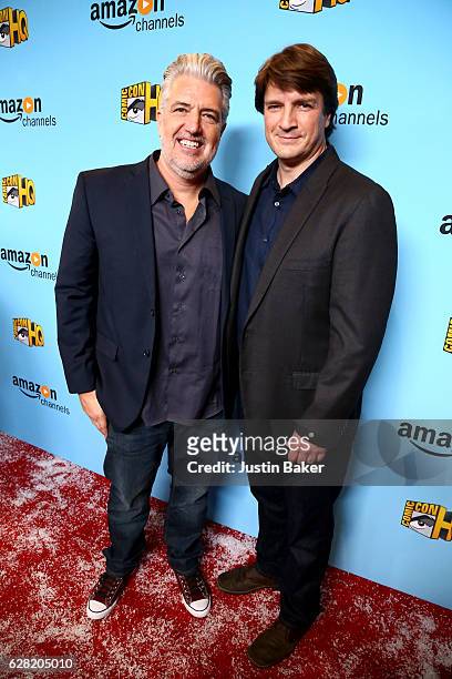 Haarsma and Nathan Fillion attend the Winter Series Showcase of Comic-Con HQ with the Premiere of "Con Man" Season 2 at The Paley Center for Media on...
