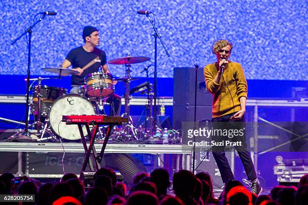 Ryan Winnen and Chase Lawrence of Coin perform at Deck the Hall Ball at KeyArena on December 6, 2016 in Seattle, Washington.