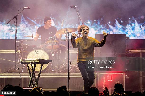 Ryan Winnen and Chase Lawrence of Coin perform at Deck the Hall Ball at KeyArena on December 6, 2016 in Seattle, Washington.