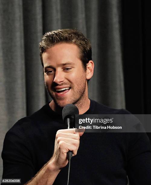 Armie Hammer attends SAG-AFTRA Foundation's Conversations for 'The Birth Of A Nation' at SAG-AFTRA Foundation Screening Room on December 6, 2016 in...