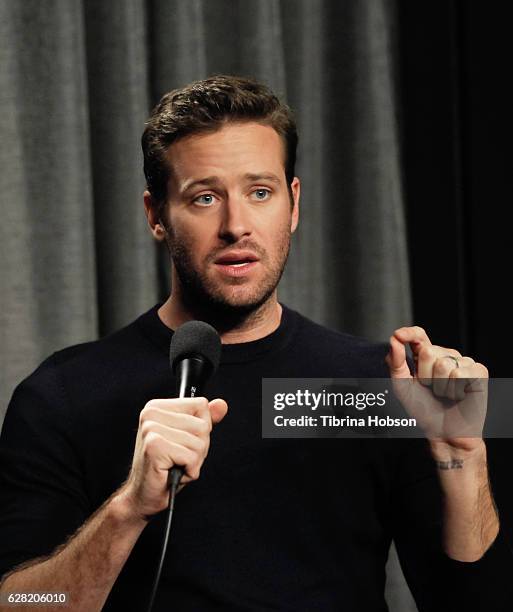 Armie Hammer attends SAG-AFTRA Foundation's Conversations for 'The Birth Of A Nation' at SAG-AFTRA Foundation Screening Room on December 6, 2016 in...