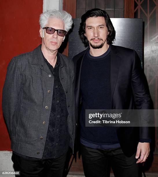 Jim Jarmusch and Adam Driver attend the Screening of Amazon Studios 'Paterson' at the Vista Theatre on December 6, 2016 in Los Angeles, California.