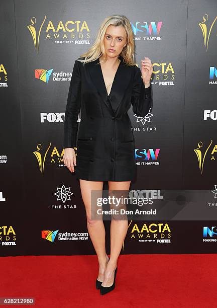 Gracie Otto arrives ahead of the 6th AACTA Awards at The Star on December 7, 2016 in Sydney, Australia.