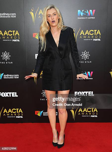 Gracie Otto arrives ahead of the 6th AACTA Awards at The Star on December 7, 2016 in Sydney, Australia.