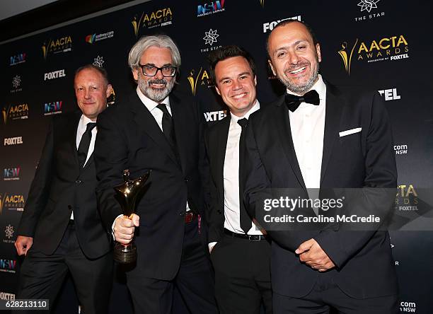 Producers of MasterChef Australia pose in the media room after winning the AACTA Award for Best Reality Television Series at the 6th AACTA Awards...