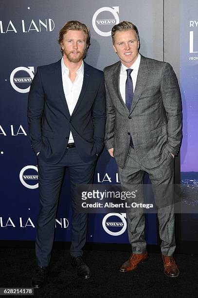 Producers Thad Luckingbill and Trent Luckingbill arrive for the Premiere Of Lionsgate's "La La Land" held at Mann Village Theatre on December 6, 2016...