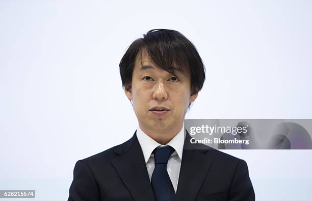 Isao Moriyasu, president and chief executive officer of DeNA Co., speaks during a news conference in Tokyo, Japan, on Wednesday, Dec. 7, 2016....