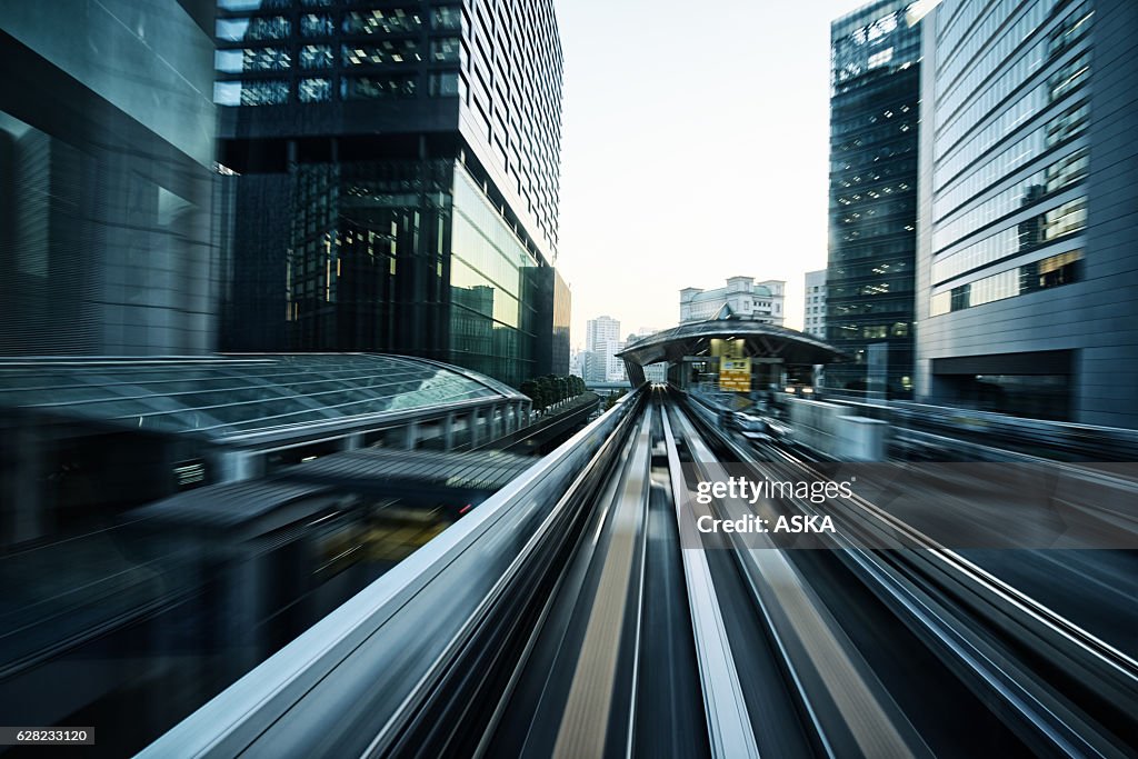 Blurred motion on the Subway in Tokyo