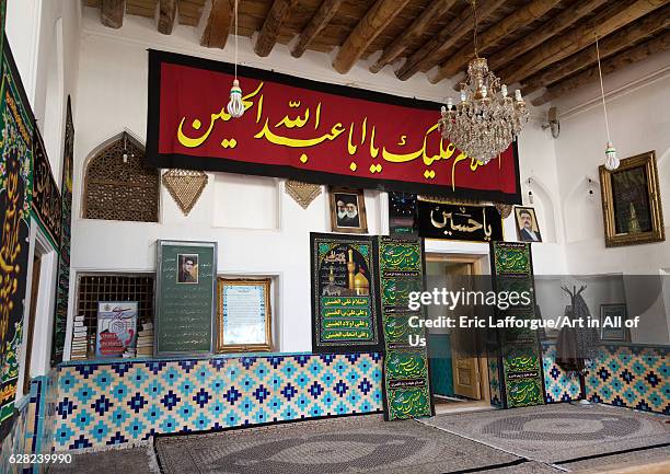 Jame mosque decorated for Ashura, Natanz County, Abyaneh, Iran on October 20, 2016 in Abyaneh, Iran.