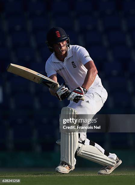 Tom Westley of England Lions bats during day one of the tour match between England Lions and Afghanistan at Zayed Cricket Stadium on December 7, 2016...