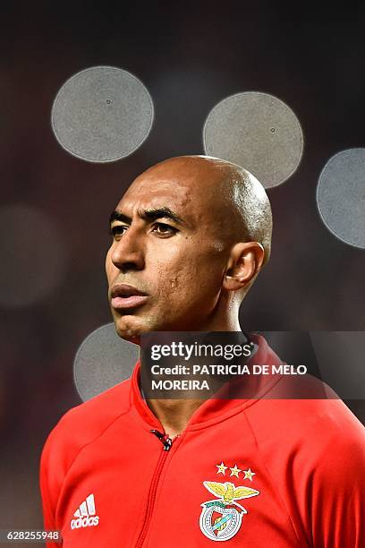 Benfica's Brazilian defender Luisao da Silva poses before the UEFA Champions League Group B football match SL Benfica vs SSC Napoli at the Luz...