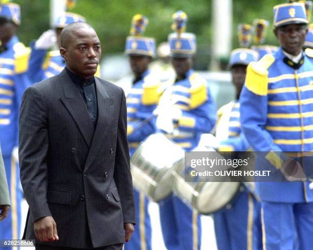 Democratic Republic of Congo leader Joseph Kabila, son of slain DRC leader Laurent Desire Kabila, arrives at the "People's Palace" during his...