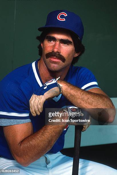 Bill Buckner of the Chicago Cubs sits in the dugout.