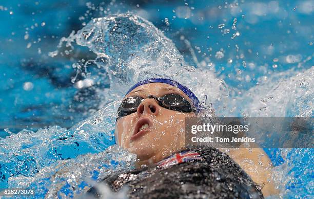 Siobhan-Marie O'Connor of Great Britain in the womens 200m medley heats on day ten of the 33rd LEN European Swimming Championships 2016 at the London...