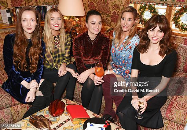 Olivia Grant, Laura Whitmore, Gizzi Erskine, Laura Pradelska and Ophelia Lovibond attend as Lulu Guinness & Jasmine Guinness celebrate Christmas with...