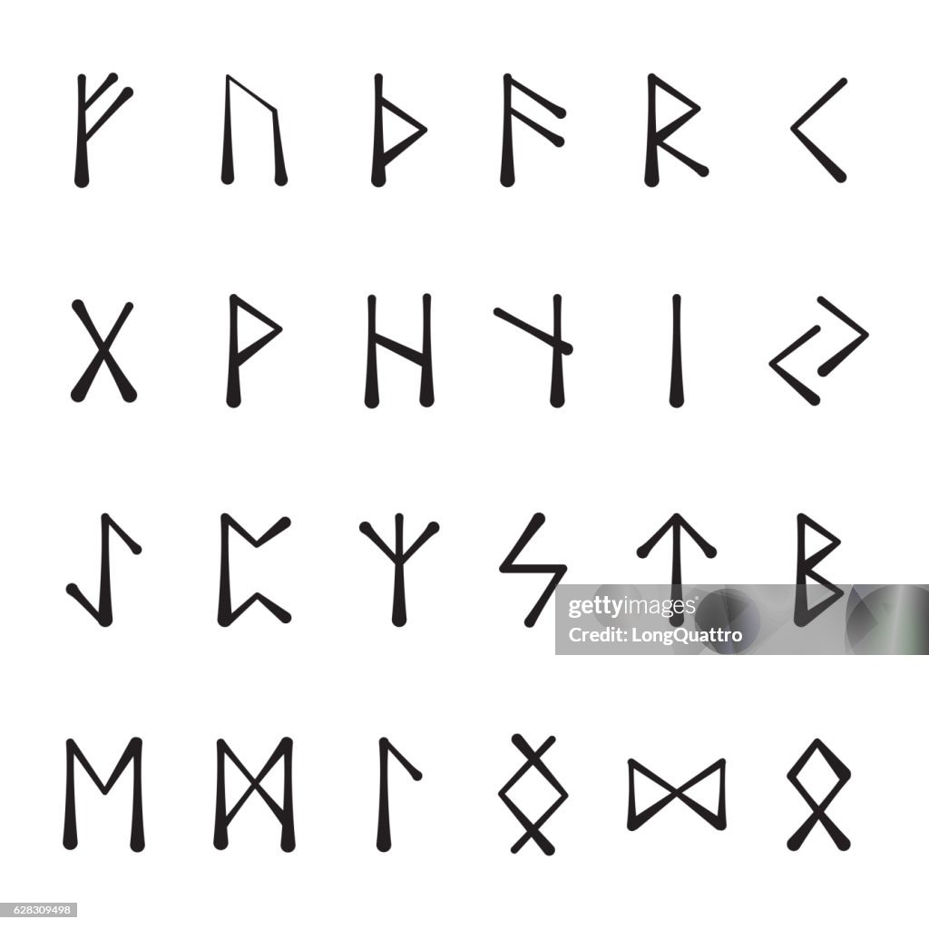 Basic Runic Language Runic Alphabet Black High-Res Vector Graphic - Getty Images