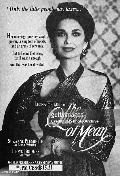 Television advertisement as appeared in the September 22, 1990 issue of TV Guide magazine. An ad for the made-for-TV movie: Leona Helmsley: The Queen...