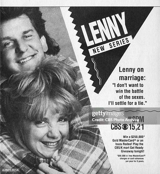 Television advertisement as appeared in the September 22, 1990 issue of TV Guide magazine. An ad for the Wednesday primetime comedy: Lenny .