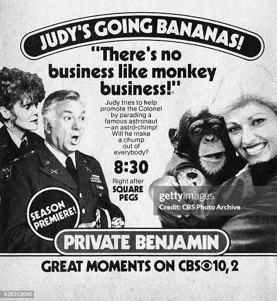 Television advertisement as appeared in the September 25, 1982 issue of TV Guide magazine. An ad for the Monday primetime comedy: Private Benjamin ....