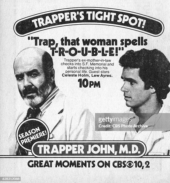 Television advertisement as appeared in the September 25, 1982 issue of TV Guide magazine. An ad for the Sunday primetime medical drama: Trapper...