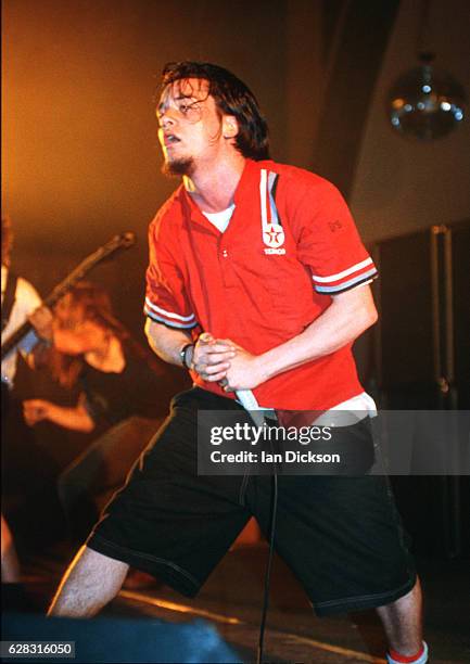 Mike Patton of Faith No More performing on stage in Davenport, Iowa, USA 21/22 September 1992.