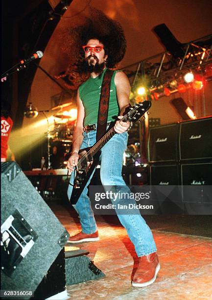 Jim Martin of Faith No More performing on stage in Davenport, Iowa, USA 21/22 September 1992.