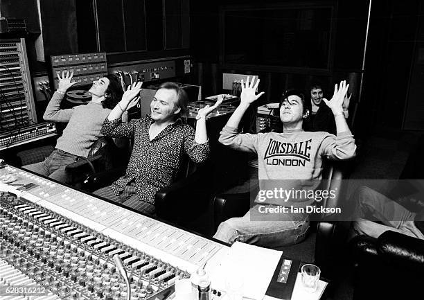 Bryan Ferry at the mixing desk in the control room at Air Studios, Oxford Street, London, 1973 during the recording of his first solo album 'These...