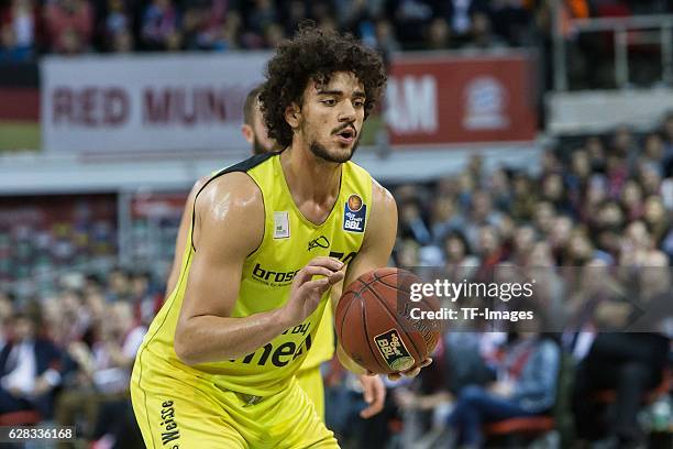 Asssem Marei of medi bayreuth in action during the easyCredit BBL match between FC Bayern Muenchen and medi bayreuth at Audi Dome on December 03,...