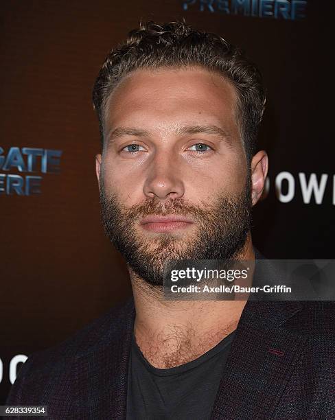 Actor Jai Courtney attends the premiere of 'Man Down' at ArcLight Hollywood on November 30, 2016 in Hollywood, California.
