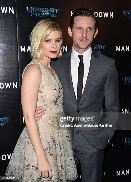 Actors Kate Mara and Jamie Bell attend the premiere of 'Man Down' at ArcLight Hollywood on November 30, 2016 in Hollywood, California.