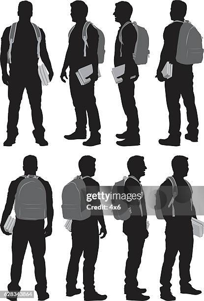 student standing - backpack isolated stock illustrations