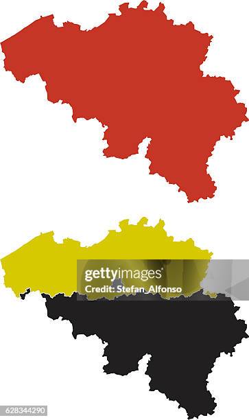 stockillustraties, clipart, cartoons en iconen met shape of belgium and its regions - vlaanderen belgië