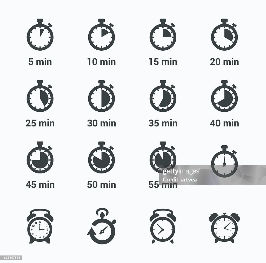 Stechuhr Icon-Set