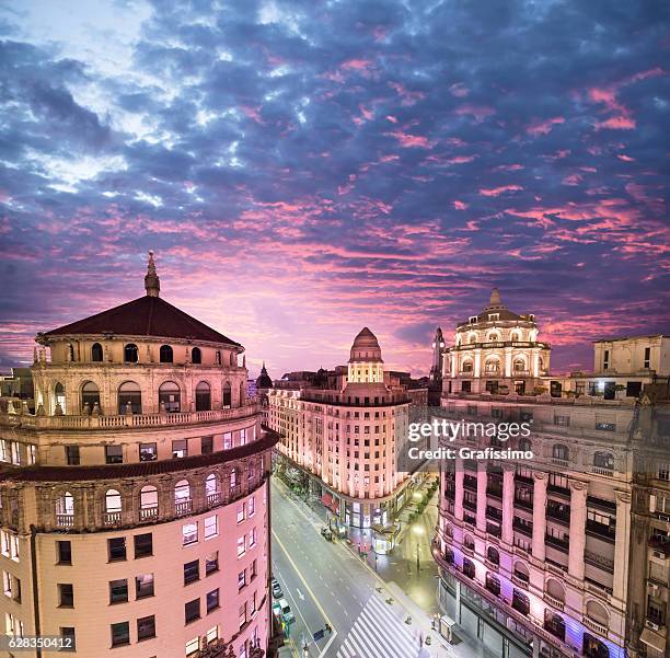 argentina buenos aires buildings downtown from above - buenos aires aerial stock pictures, royalty-free photos & images