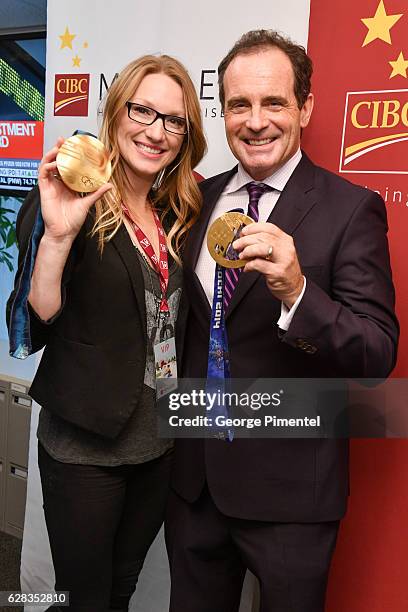 Olympic Gold Medallist Heather Moyse and TV Host Rod Black attend the 32nd Anniversary of CIBC Miracle Day to help raise millions for kids in need on...