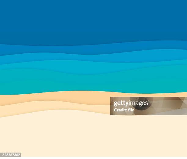 stockillustraties, clipart, cartoons en iconen met ocean abstract background waves - sand
