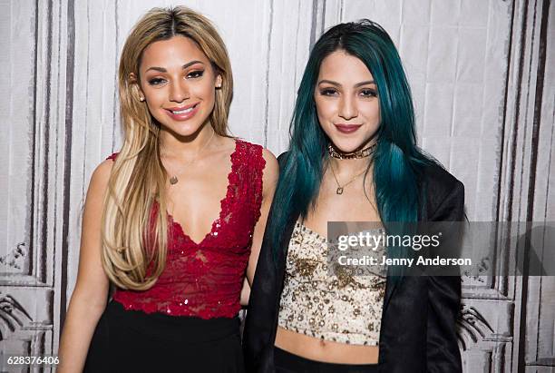 Gabi DeMartino and Niki DeMartino attend the Build Series at AOL HQ on December 7, 2016 in New York City.