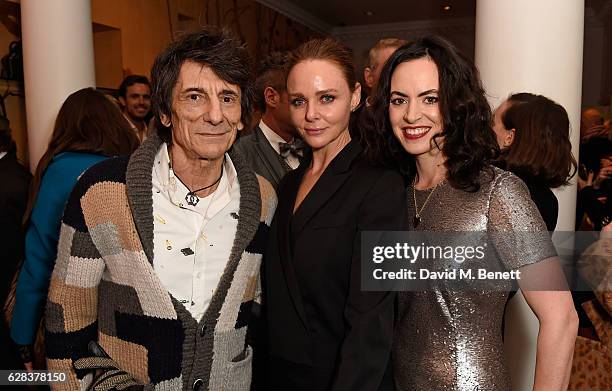 Ronnie Wood, Stella McCartney and Sally Wood attend the Stella McCartney Christmas Lights switch on at the Stella McCartney Bruton Street Store on...