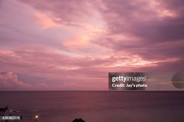 sunset in lanyu island,taiwan - lanyu taiwan stock pictures, royalty-free photos & images